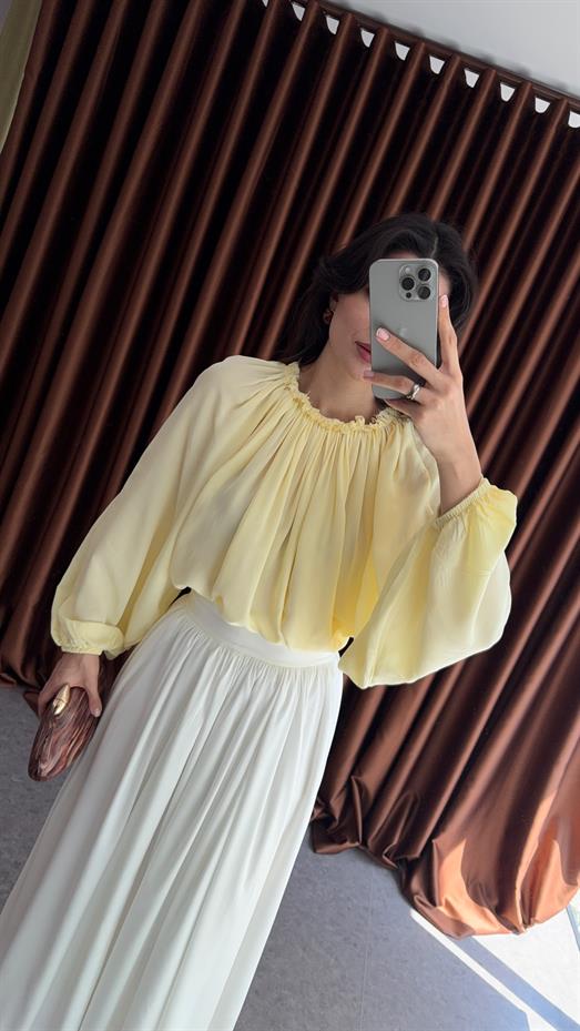 Pastel Sarı Bluz