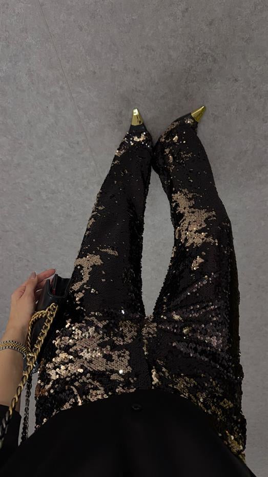 Payetli 3 Boyutlu Pantolon