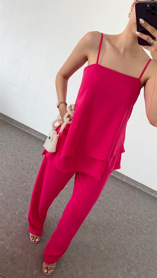 Pembe Mat Saten Takım