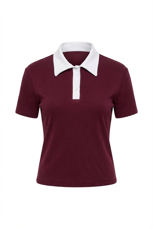 Polo Yaka Bordo Tshirt