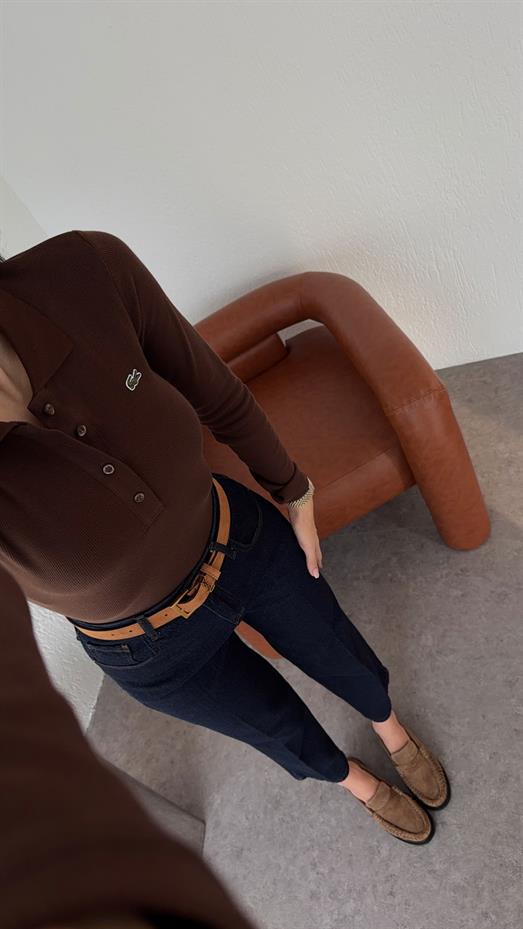 Polo Yaka Kahverengi Kaşkorse Basic