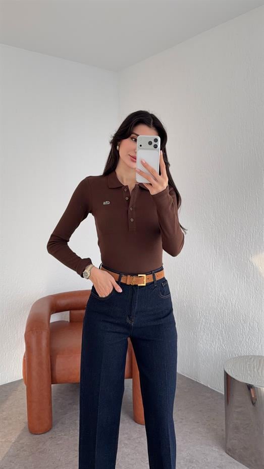 Polo Yaka Kahverengi Kaşkorse Basic