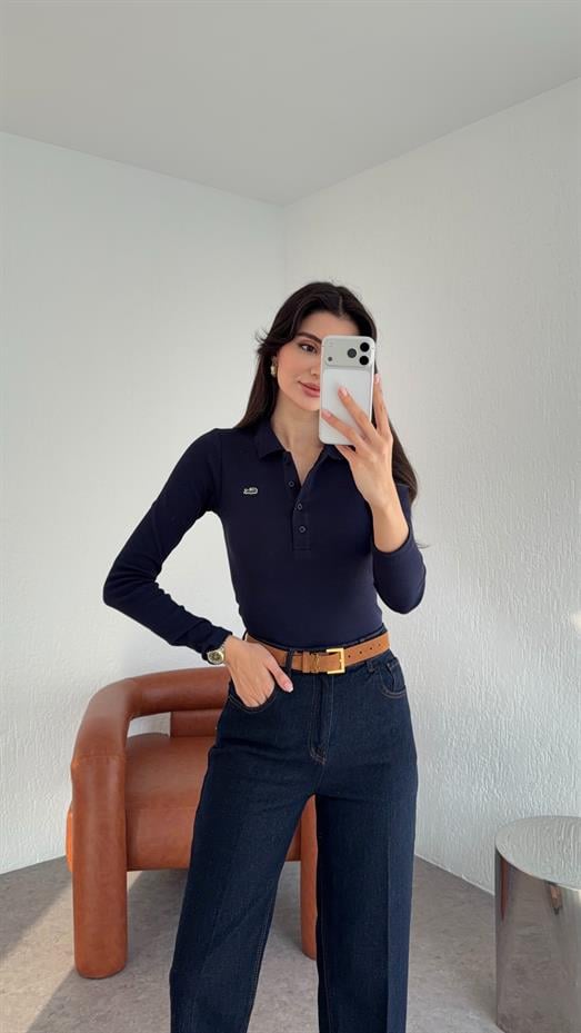 Polo Yaka Lacivert Kaşkorse Basic