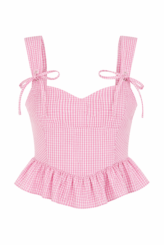 Pötikare Fiyonklu Pembe Bluz