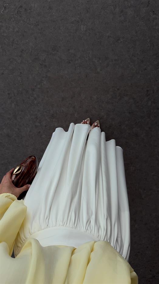 Premium Maxi Beyaz Etek