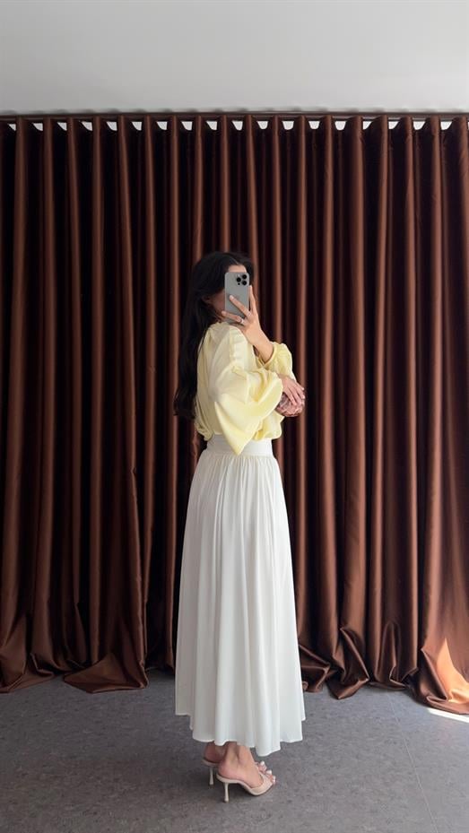 Premium Maxi Beyaz Etek