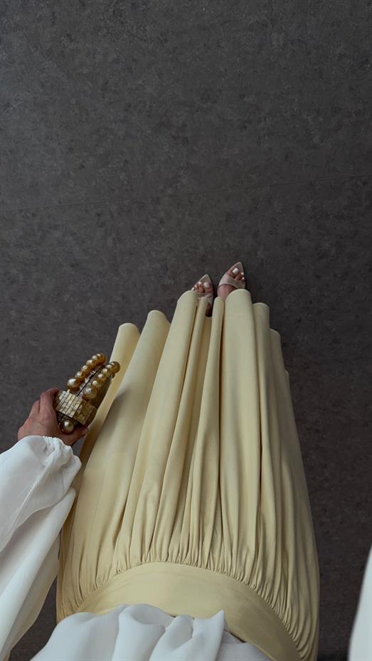 Premium Maxi Sarı Etek