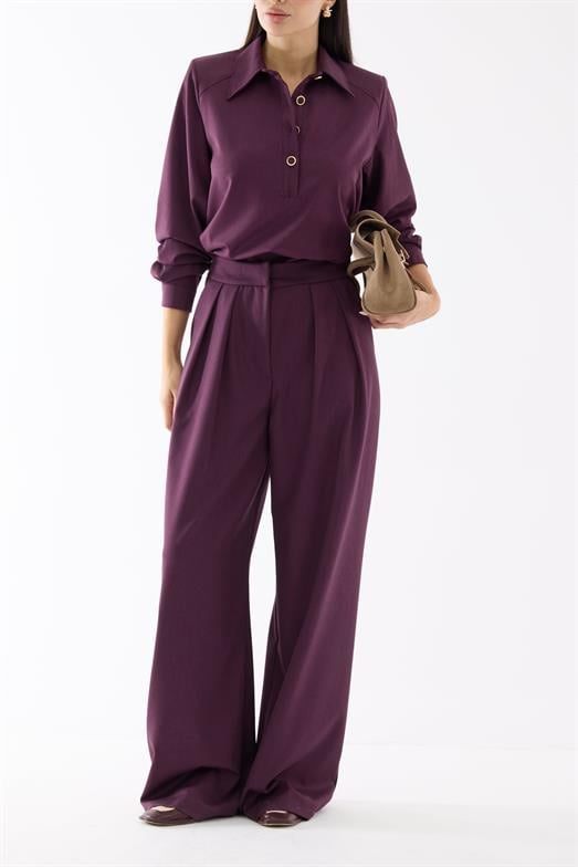 Premium Palazzo Mürdüm Pantolon