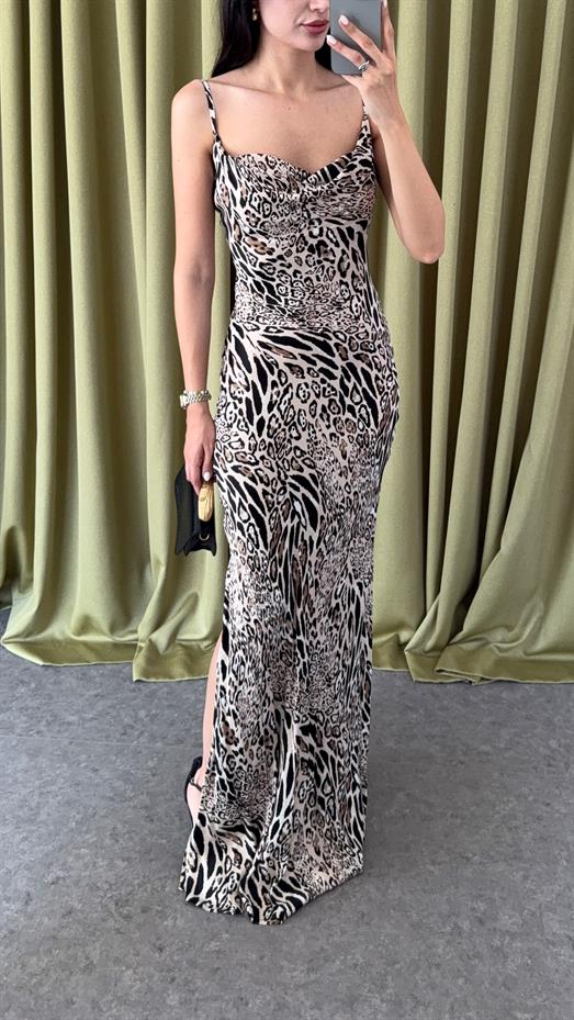 Premium Saten Maxi Elbise