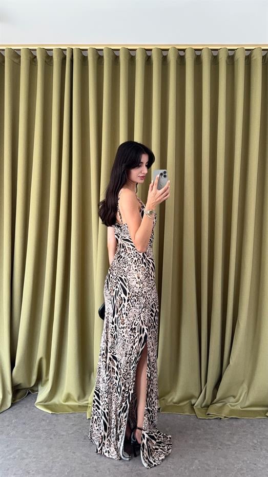 Premium Saten Maxi Elbise