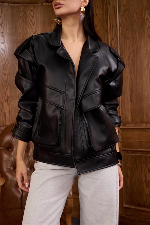 Premium Siyah Deri Ceket