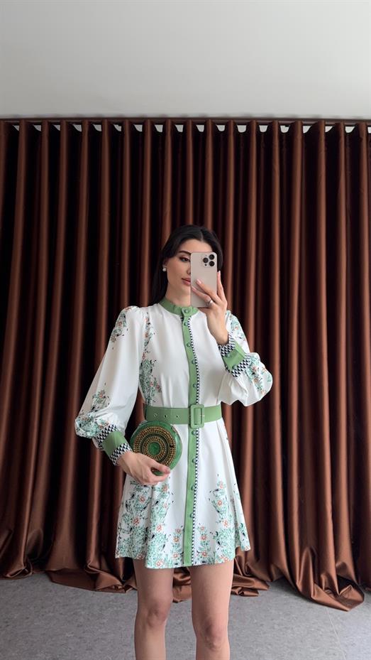 Premium Yeşil Kısa Elbise