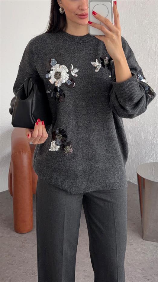 Pullu Premium Antrasit Kazak