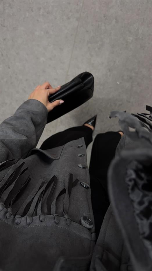 Püsküllü Süet Ceket