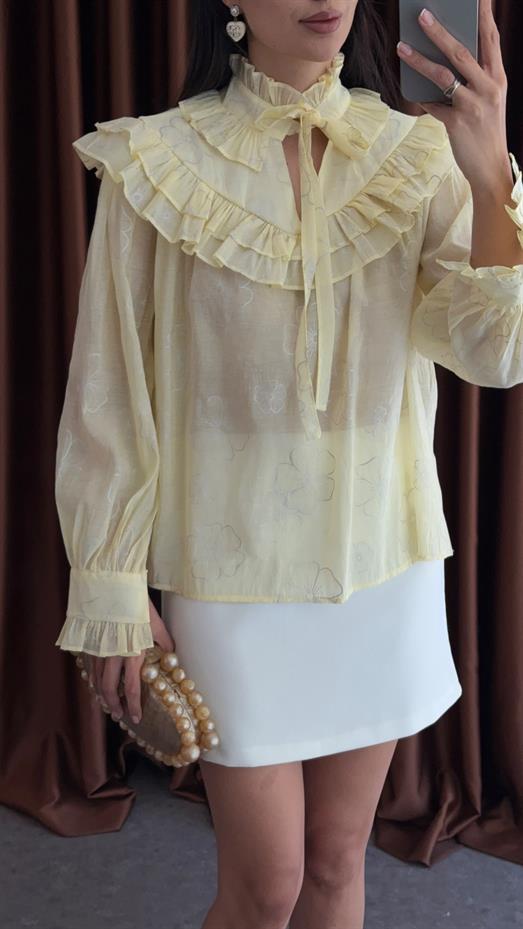 Romantik Sarı Bluz