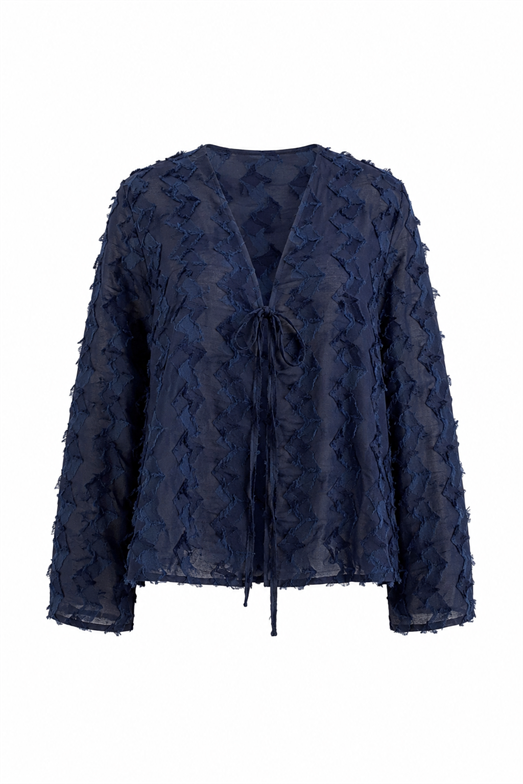 Saçaklı Lacivert Kimono