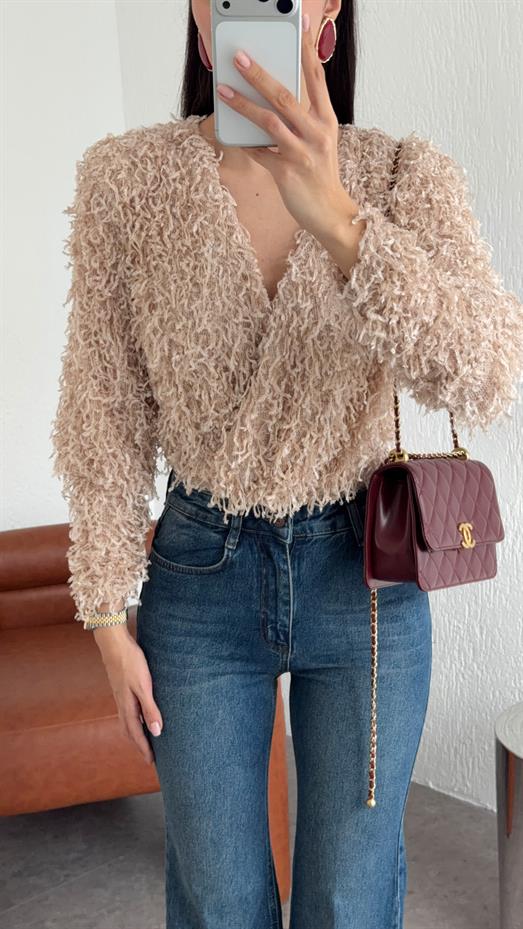 Saçaklı Pudra Bodysuit