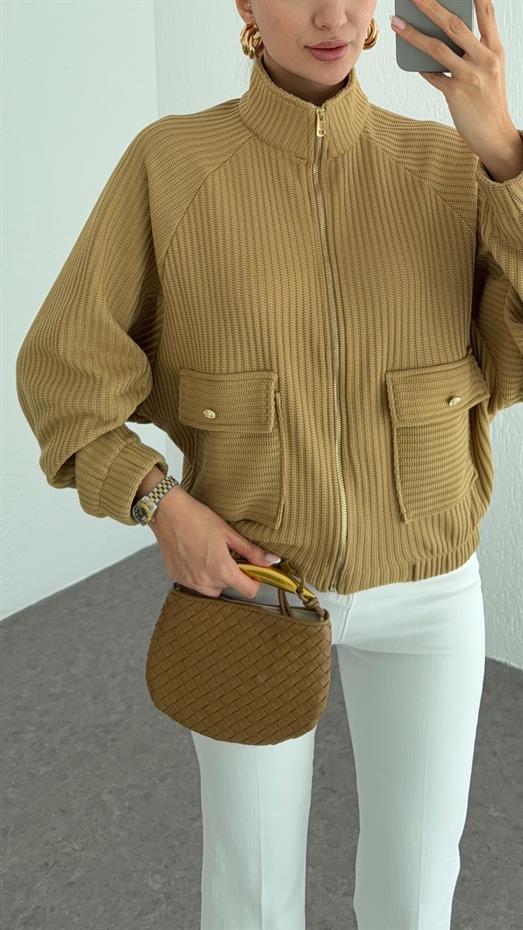 Şardonlu Triko Ceket