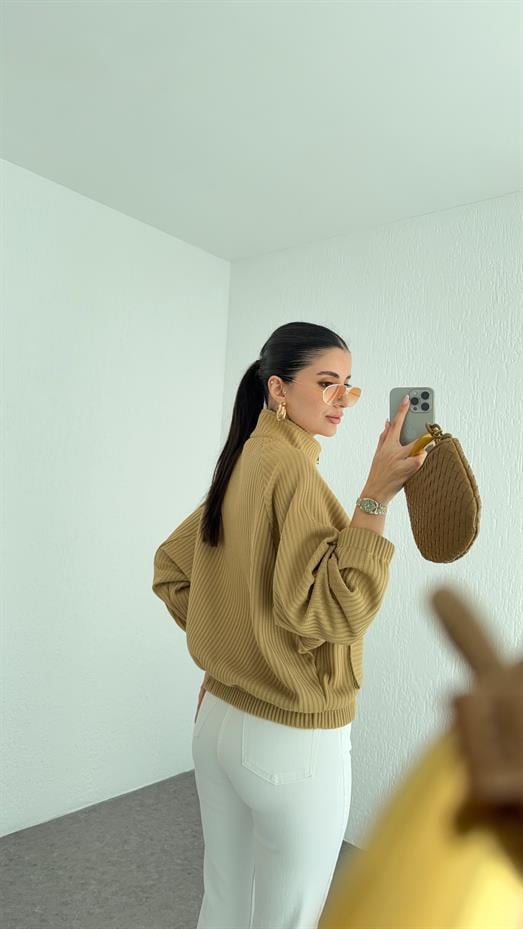 Şardonlu Triko Ceket