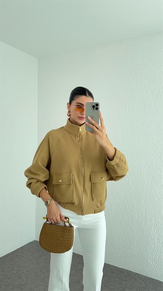 Şardonlu Triko Ceket