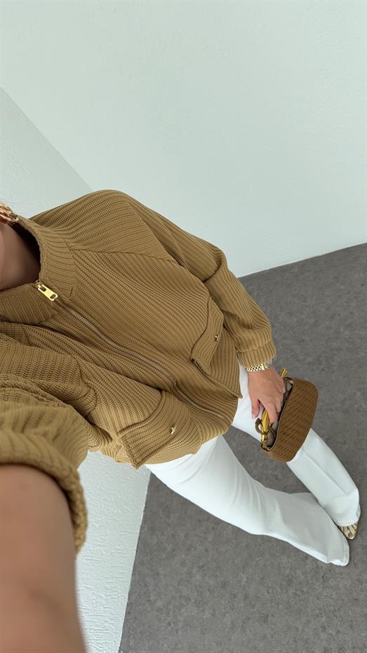 Şardonlu Triko Ceket