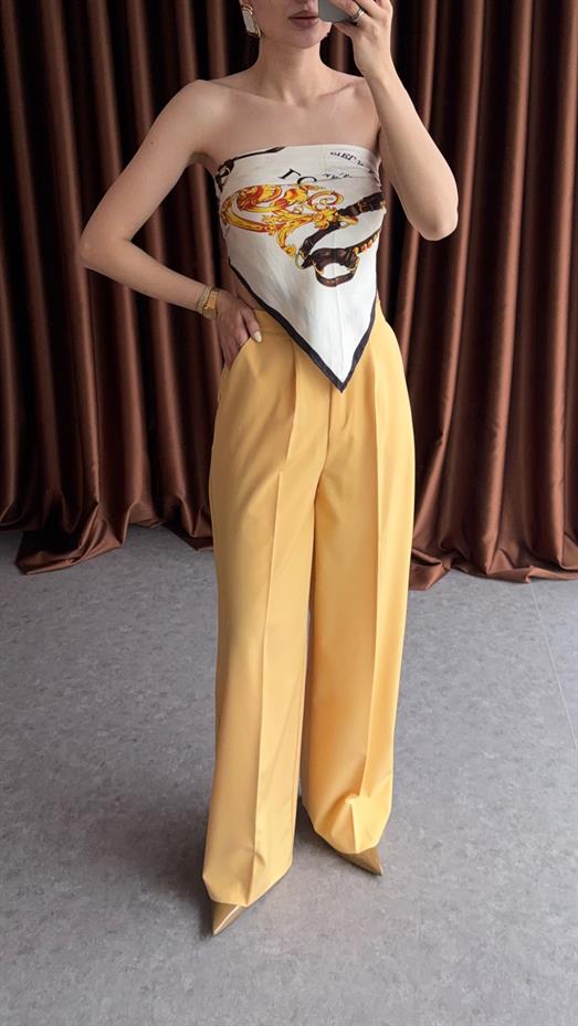 Sarı Palazzo Pantolon