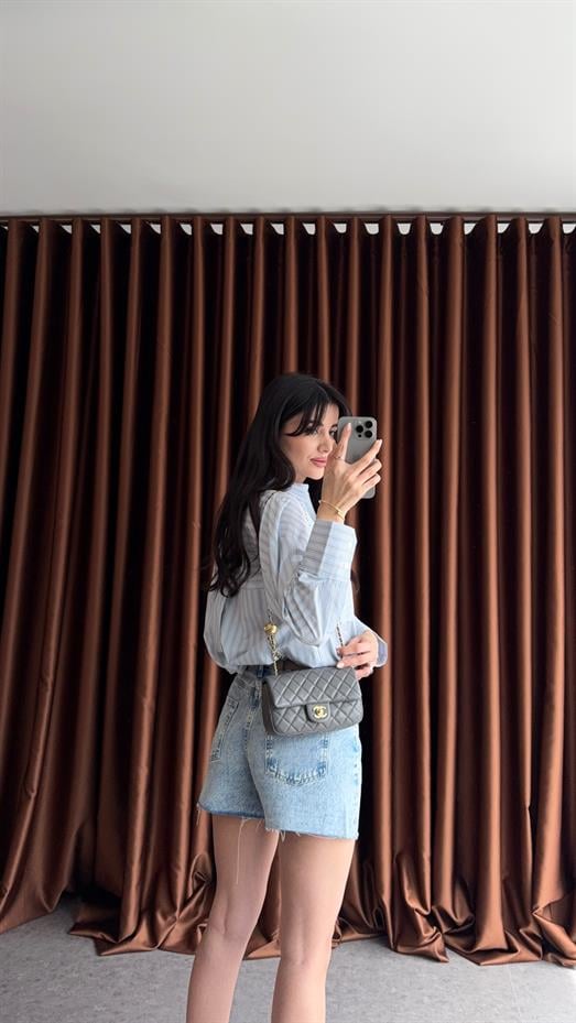 Şehir Boy Denim Mavi Şort