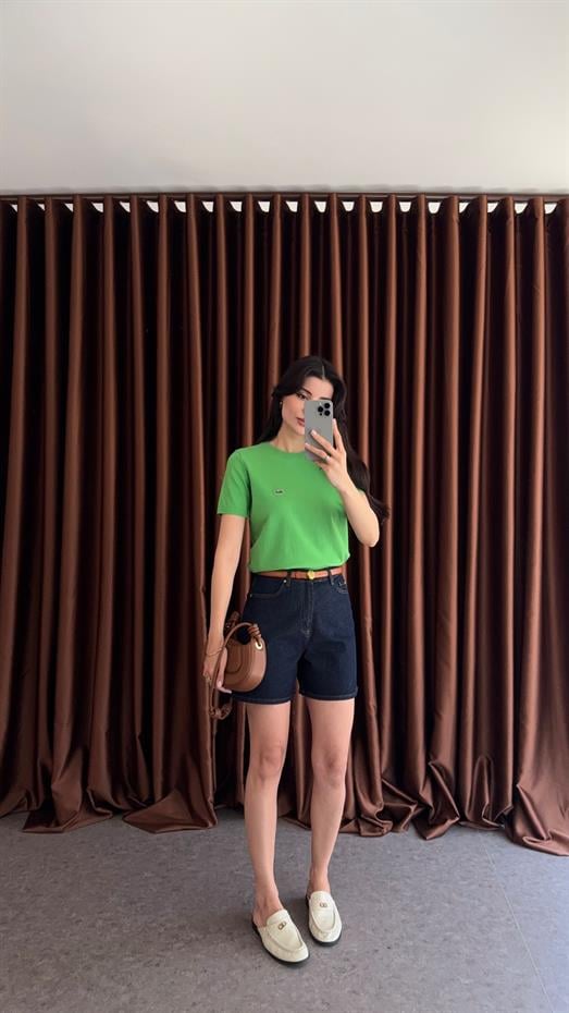 Şehir Boy Lacivert Denim Şort