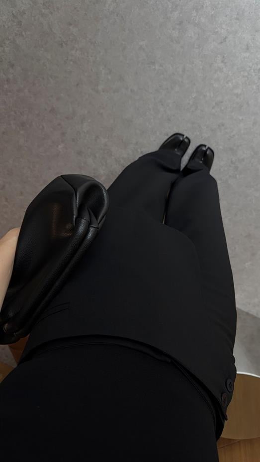 Seyyar Parçalı Siyah Pantolon