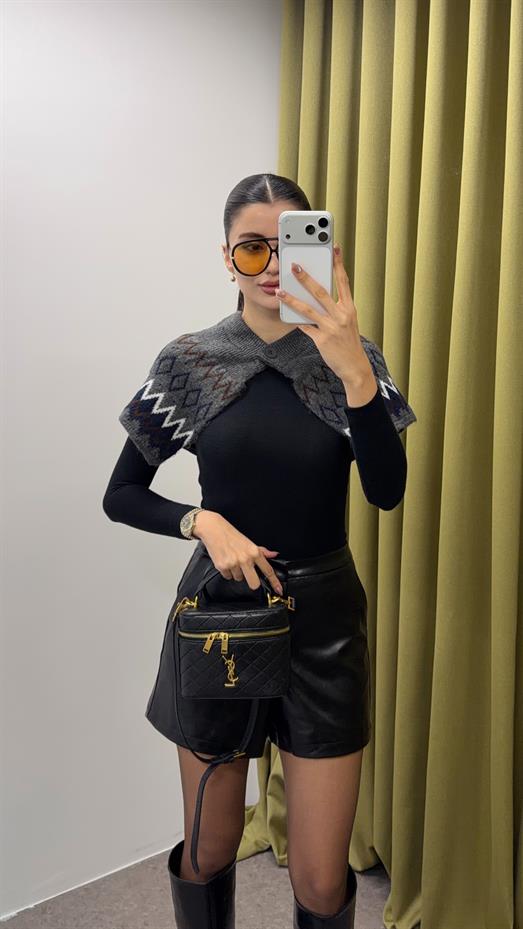 Seyyar Yaka Gri Atkı