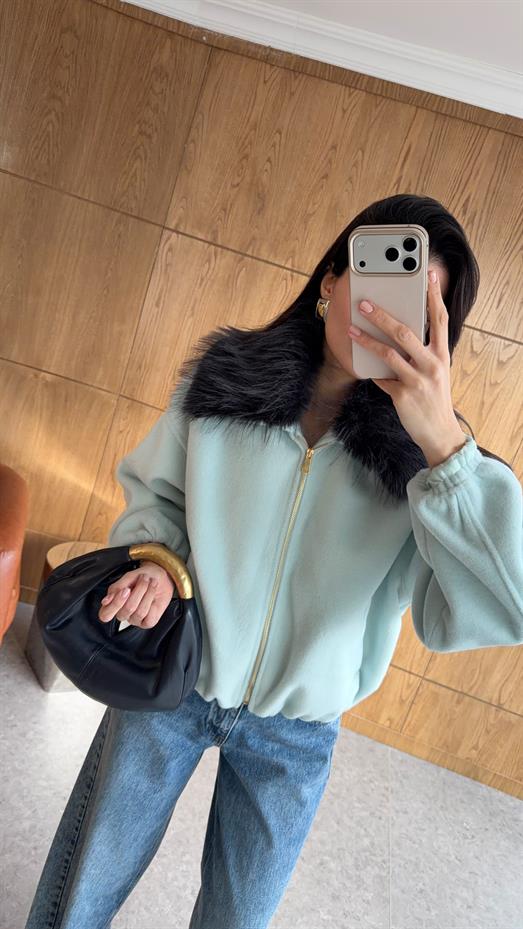 Seyyar Yakalı Mint Ceket