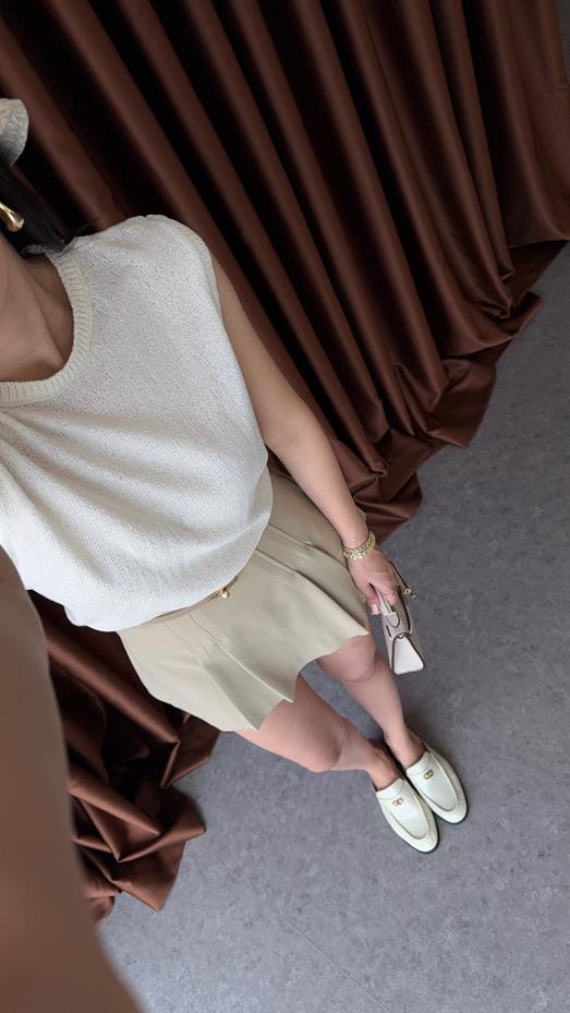 Sıfır Kol Beyaz Triko