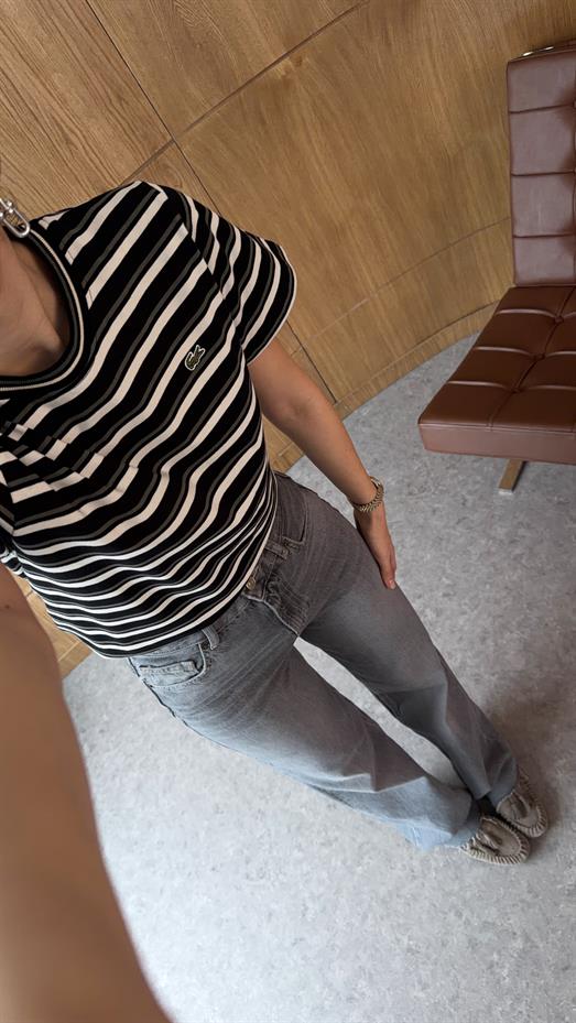 Siyah Çizgili Coste Tshirt