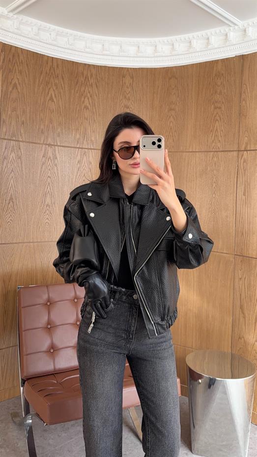 Siyah Premium Deri Ceket