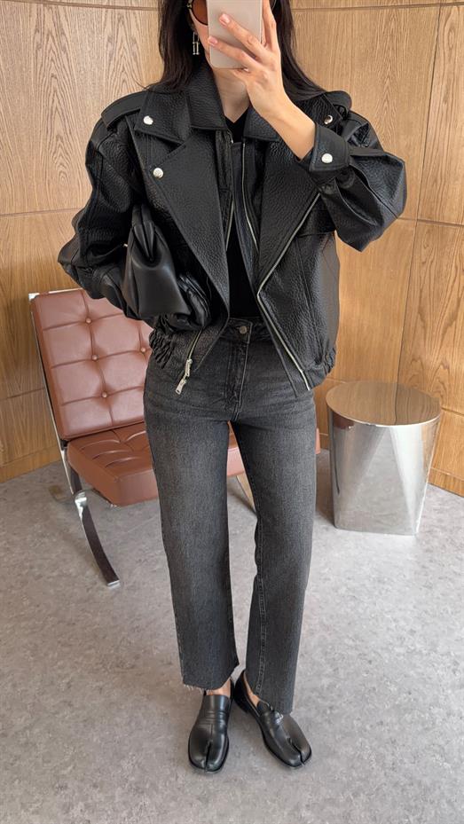 Siyah Premium Deri Ceket