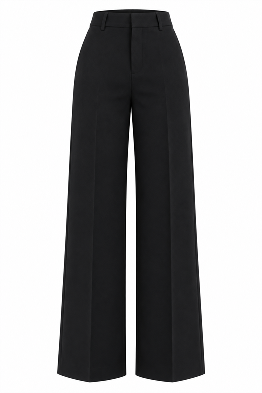 Siyah Premium Kumaş Palazzo Pantolon