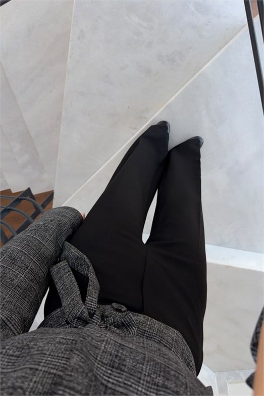 Siyah Premium Kumaş Palazzo Pantolon