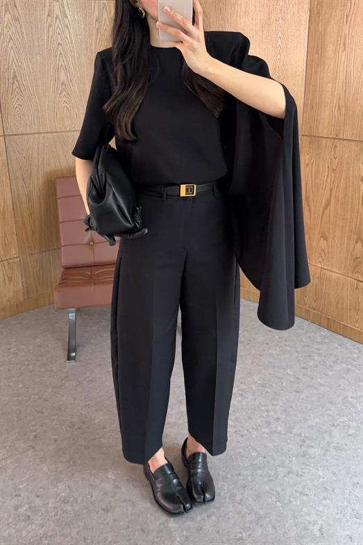 Skatter Siyah Kumaş Pantolon