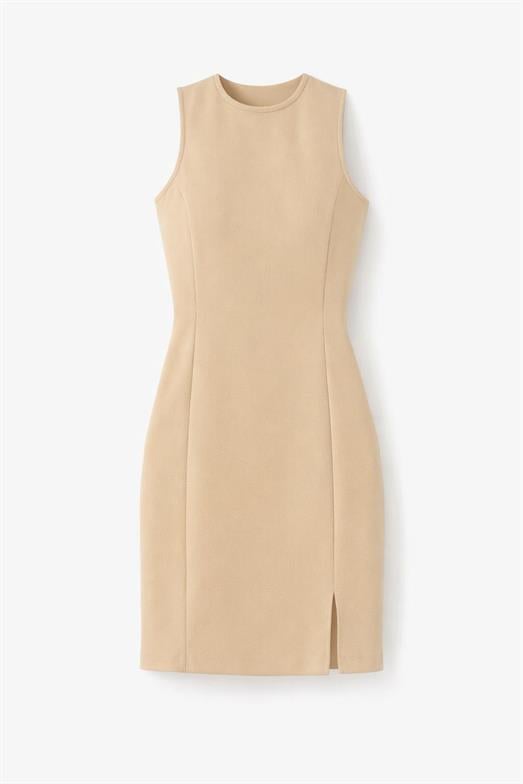 Slimfit Sütlü Kahve Elbise