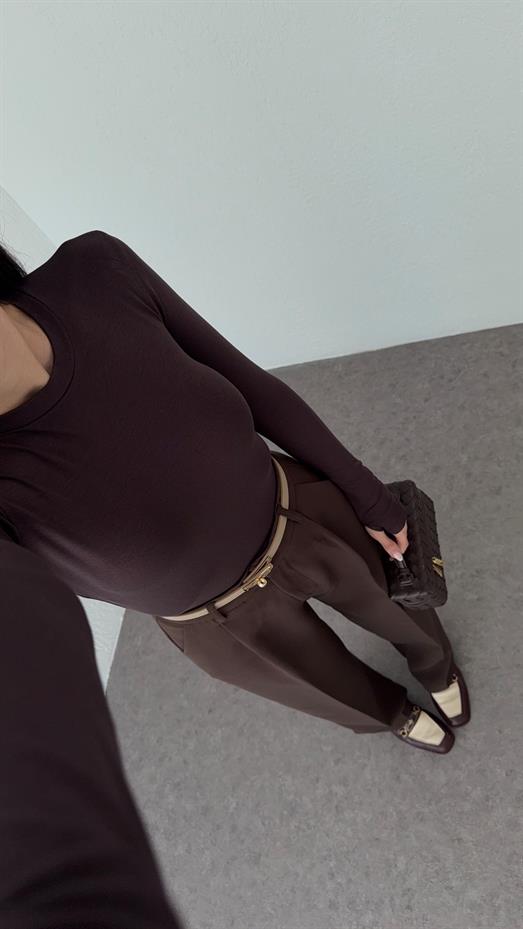 Soft Touch Basic Acı Kahve Bluz