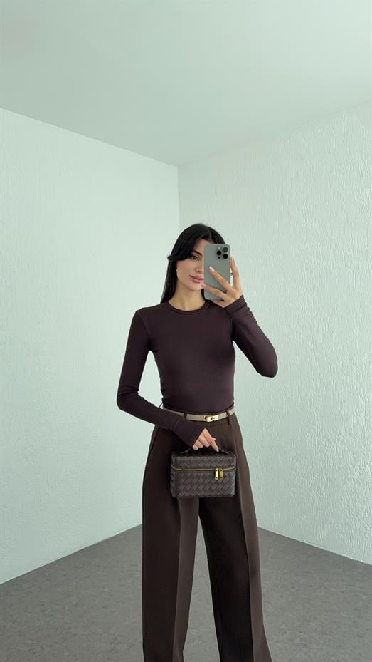 Soft Touch Basic Acı Kahve Bluz