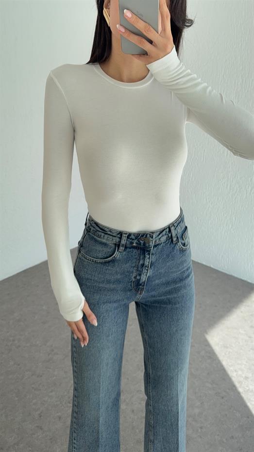 Soft Touch Basic Beyaz Bluz