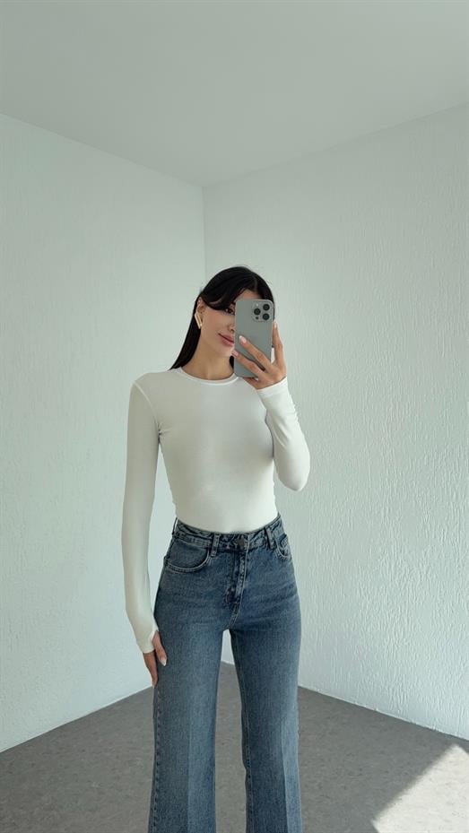 Soft Touch Basic Beyaz Bluz