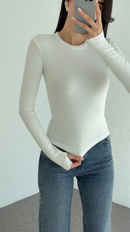 Soft Touch Basic Beyaz Bluz