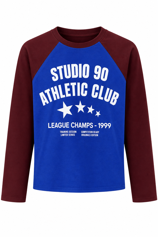 Studio 90 Uzun Kollu Kolej Tshirt
