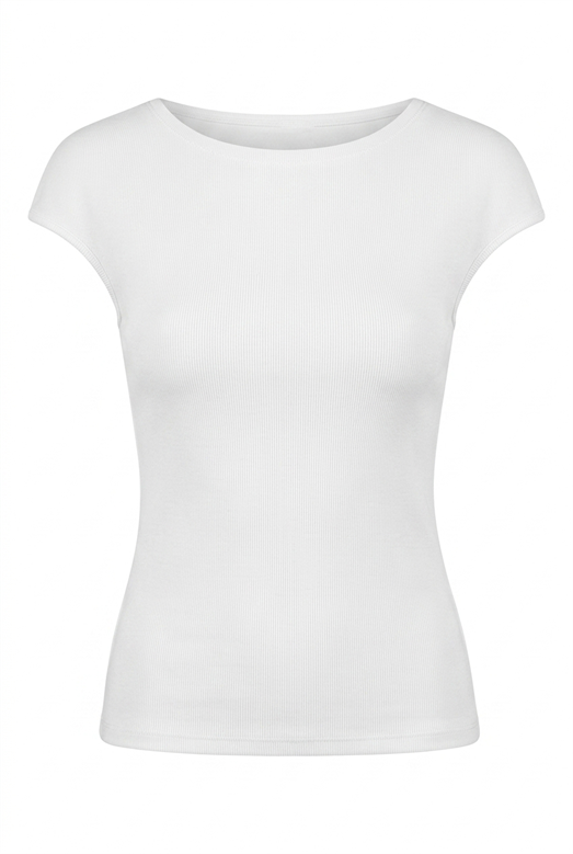 T Kol Beyaz Tshirt