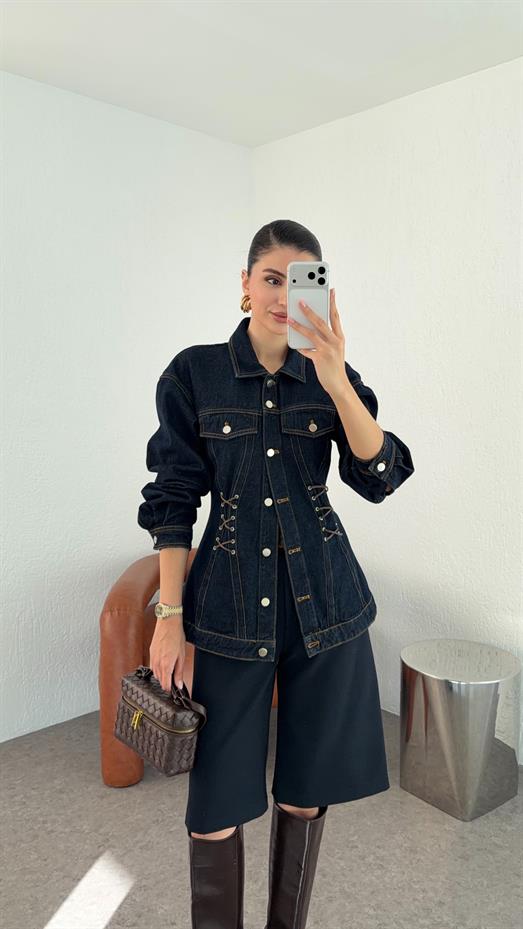 Tasarım Koyu Denim Ceket