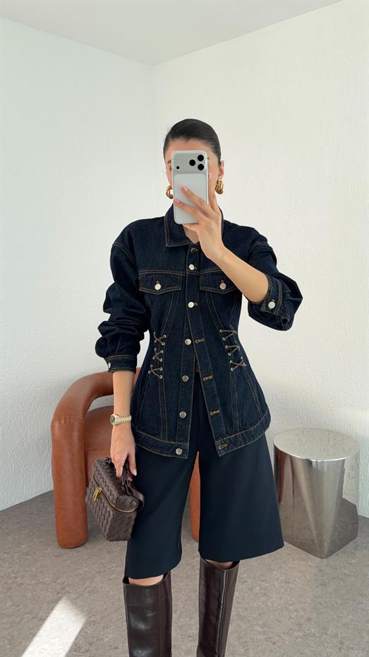 Tasarım Koyu Denim Ceket