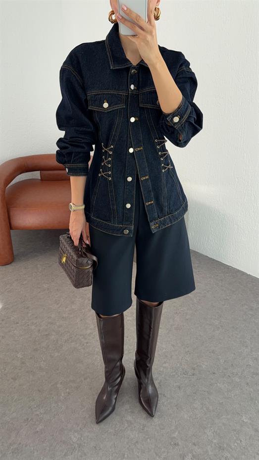 Tasarım Koyu Denim Ceket