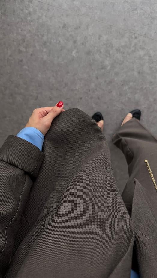 Tek Düğmeli Premium Kahve Ceket